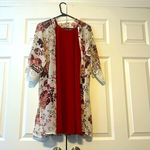 Floral Two-Piece Halter Dress